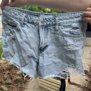 Vervet Light Wash Distressed Denim Jean Short Shorts Cutoff Style, Size Medium